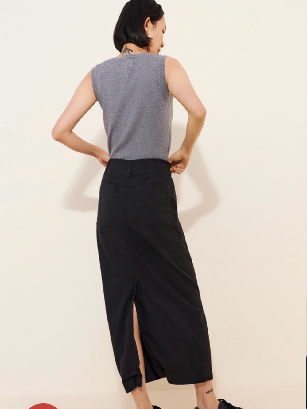 Maeve by Anthropologie Colette Utility Midi Skirt in Black Size Large - Picture 3 of 11